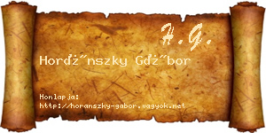 Horánszky Gábor névjegykártya