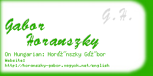 gabor horanszky business card